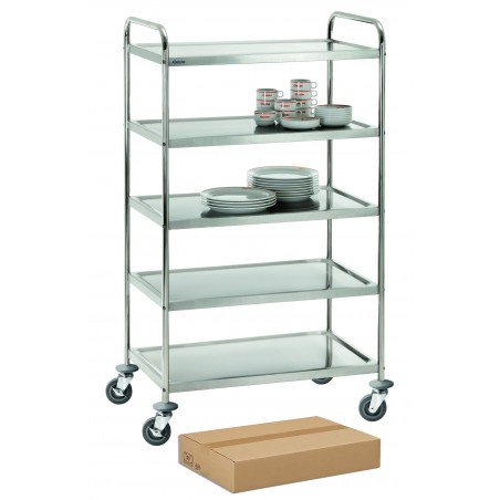 CHARIOT DE DEBARRASSAGE INOX, DEMONTABLE, 5 NIVEAUX ICS485 HENDI
