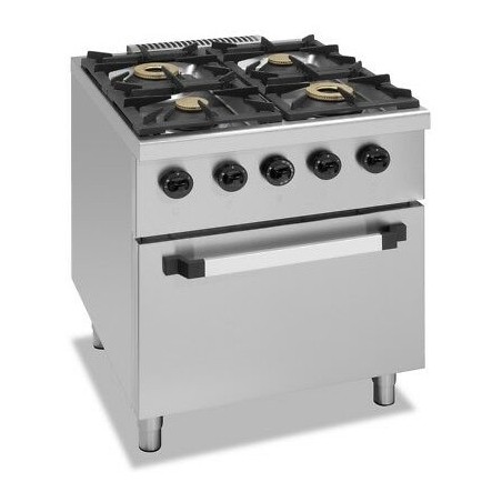 FOURNEAU 4 FEUX GAZ SUR FOUR GAZ GN 2/1 E4GFG MBM