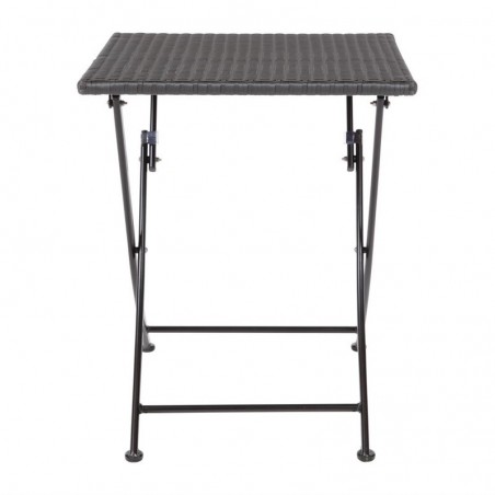 TABLE DE TERRASSE CARRE PLIANTE EN ROTIN - GRISE ANTHRACITE - 600 x 600 MM UGL302 BOLERO