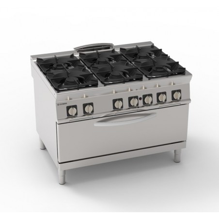 6 FEUX GAZ SUR FOUR MAXI GAS EG6SFM90 TECNOINOX