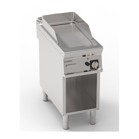 FRY-TOP ELECTRIQUE SUR ARMOIRE OUVERTE, RAINURE EEFTA490R TECNOINOX