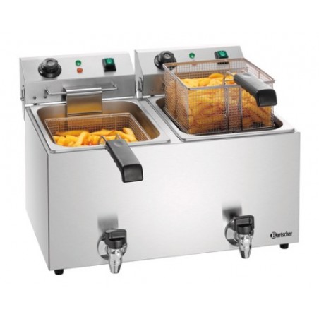 ELECTRISCHE OPZETFRITEUSE 2 x 9 L MET AFTAPKRAAN REFEB16VLUX BARTSCHER