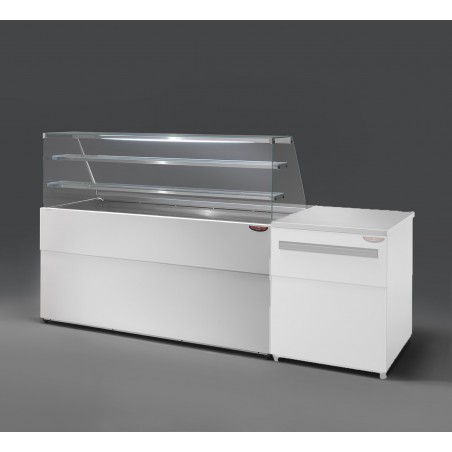 COMPTOIR VITRINE REFRIGERE VENTLE (940 MM), VITRES DROITES, L 2227 MM KPK0822VD2M TECNODOM